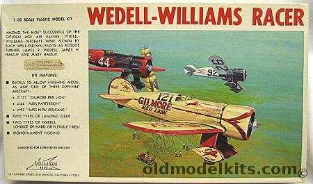 Williams Brothers 1/32 Wedell-Williams Racer - #121 Gilmore Red Lion Gasoline / #44 Miss Paterson / #92 Miss New Orleans, 32-121 plastic model kit